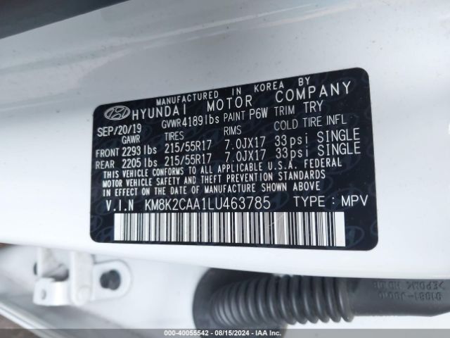 Photo 8 VIN: KM8K2CAA1LU463785 - HYUNDAI KONA 