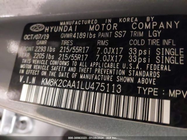 Photo 8 VIN: KM8K2CAA1LU475113 - HYUNDAI KONA 