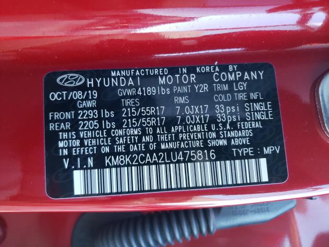 Photo 9 VIN: KM8K2CAA2LU475816 - HYUNDAI KONA SEL 