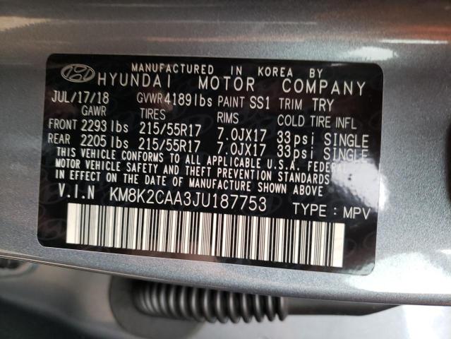 Photo 9 VIN: KM8K2CAA3JU187753 - HYUNDAI KONA SEL 