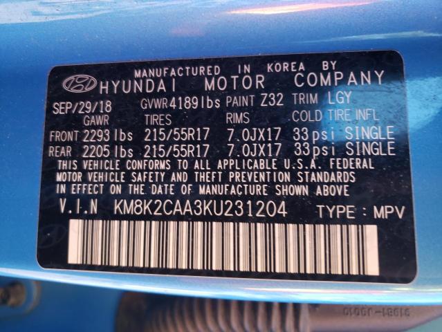 Photo 9 VIN: KM8K2CAA3KU231204 - HYUNDAI KONA SEL 