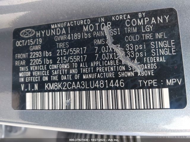 Photo 8 VIN: KM8K2CAA3LU481446 - HYUNDAI KONA 