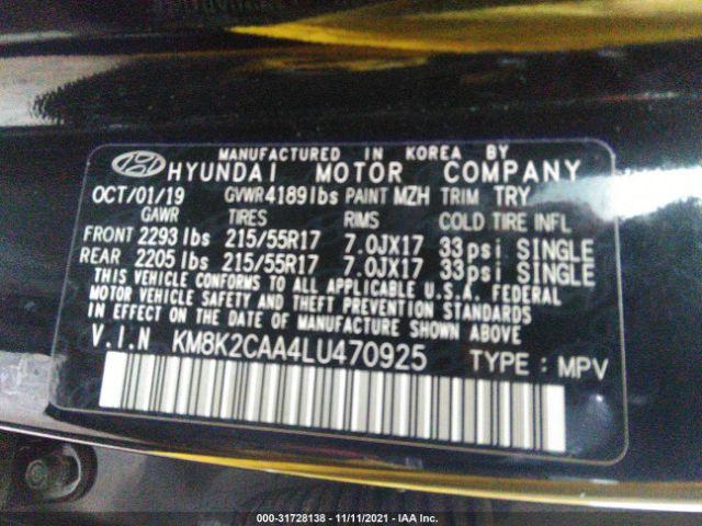 Photo 8 VIN: KM8K2CAA4LU470925 - HYUNDAI KONA 