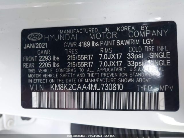 Photo 8 VIN: KM8K2CAA4MU730810 - HYUNDAI KONA 