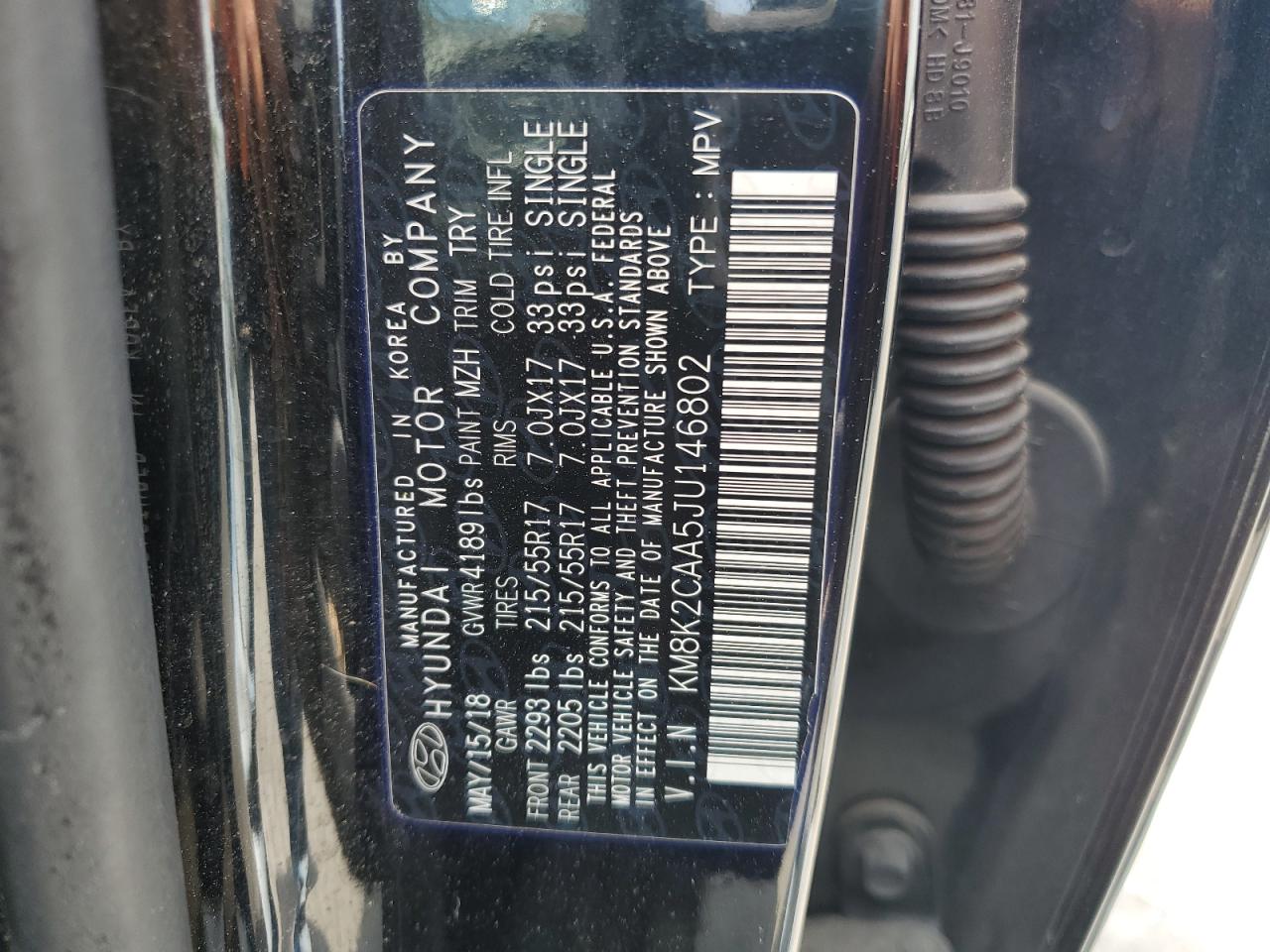 Photo 11 VIN: KM8K2CAA5JU146802 - HYUNDAI KONA 