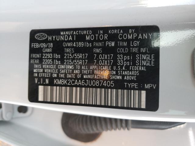 Photo 9 VIN: KM8K2CAA6JU087405 - HYUNDAI KONA SEL 