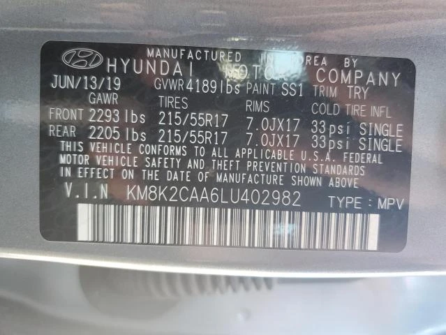 Photo 12 VIN: KM8K2CAA6LU402982 - HYUNDAI KONA SEL 