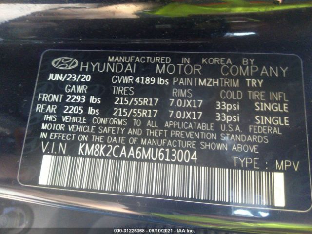 Photo 8 VIN: KM8K2CAA6MU613004 - HYUNDAI KONA 