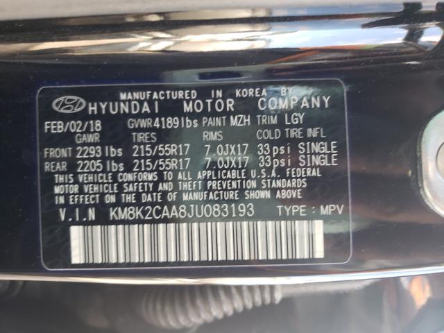 Photo 9 VIN: KM8K2CAA8JU083193 - HYUNDAI KONA SEL 