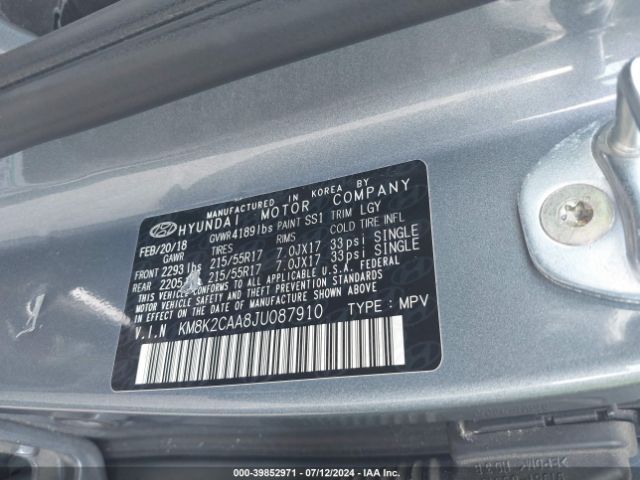 Photo 8 VIN: KM8K2CAA8JU087910 - HYUNDAI KONA 