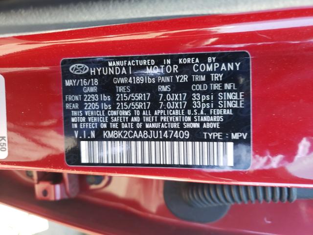 Photo 9 VIN: KM8K2CAA8JU147409 - HYUNDAI KONA 