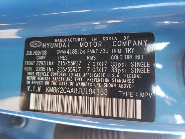 Photo 9 VIN: KM8K2CAA8JU184153 - HYUNDAI KONA SEL 