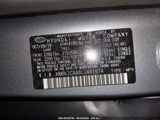 Photo 8 VIN: KM8K2CAA8LU491874 - HYUNDAI KONA 