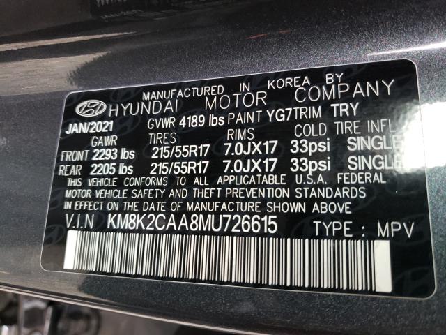 Photo 9 VIN: KM8K2CAA8MU726615 - HYUNDAI KONA SEL 