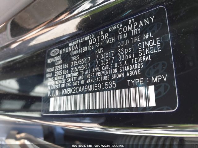 Photo 8 VIN: KM8K2CAA9MU691535 - HYUNDAI KONA 