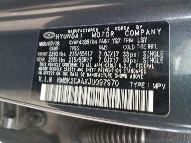 Photo 9 VIN: KM8K2CAAXJU097970 - HYUNDAI KONA SEL 