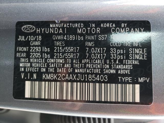 Photo 9 VIN: KM8K2CAAXJU185403 - HYUNDAI KONA 