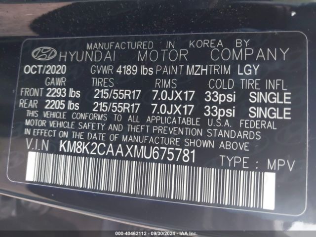 Photo 8 VIN: KM8K2CAAXMU675781 - HYUNDAI KONA 