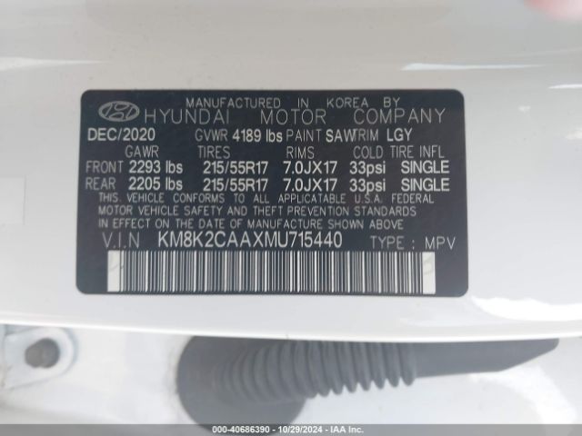 Photo 8 VIN: KM8K2CAAXMU715440 - HYUNDAI KONA 