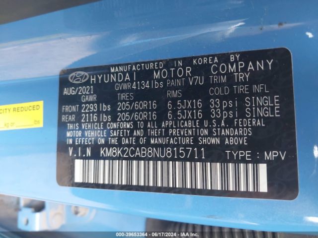 Photo 8 VIN: KM8K2CAB8NU815711 - HYUNDAI KONA 