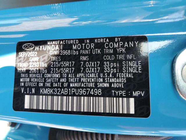 Photo 11 VIN: KM8K32AB1PU967498 - HYUNDAI KONA 