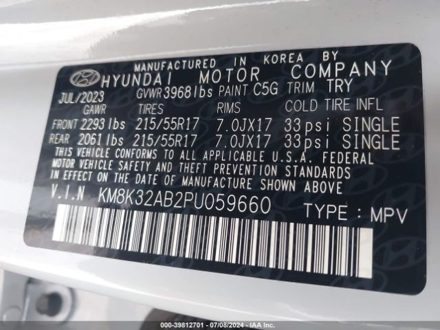 Photo 8 VIN: KM8K32AB2PU059660 - HYUNDAI KONA 