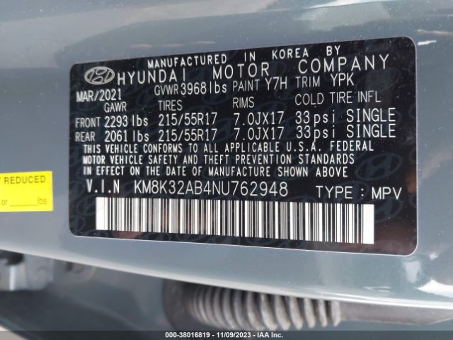 Photo 8 VIN: KM8K32AB4NU762948 - HYUNDAI KONA 