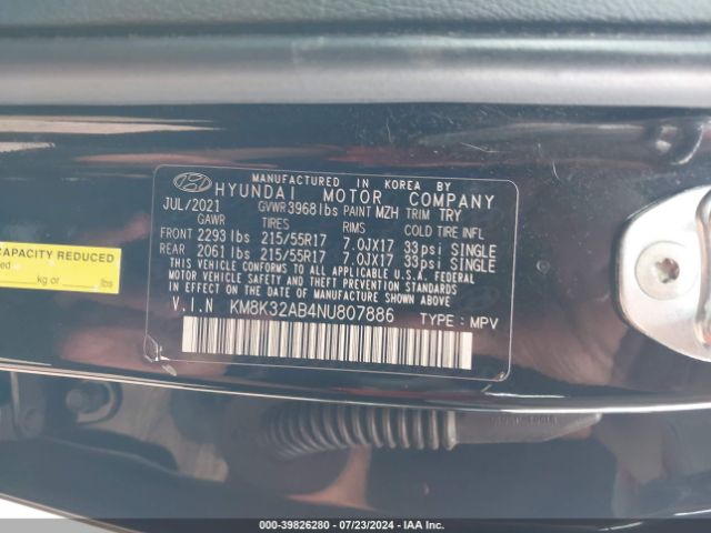 Photo 8 VIN: KM8K32AB4NU807886 - HYUNDAI KONA 