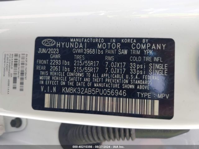 Photo 8 VIN: KM8K32AB5PU056946 - HYUNDAI KONA 