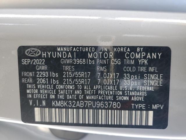 Photo 12 VIN: KM8K32AB7PU963780 - HYUNDAI KONA SEL 