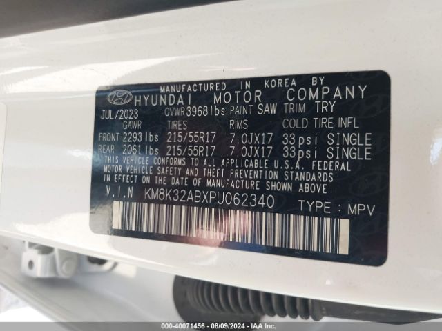 Photo 8 VIN: KM8K32ABXPU062340 - HYUNDAI KONA 