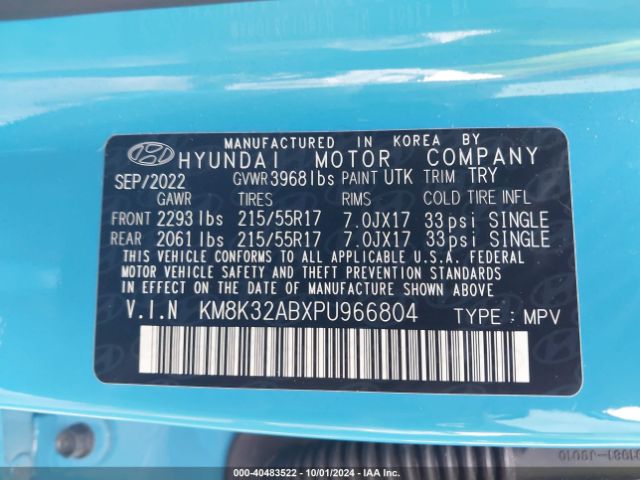 Photo 8 VIN: KM8K32ABXPU966804 - HYUNDAI KONA 