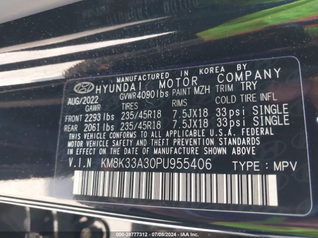 Photo 8 VIN: KM8K33A30PU955406 - HYUNDAI KONA 