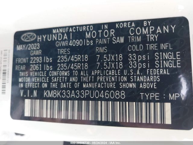 Photo 8 VIN: KM8K33A33PU046088 - HYUNDAI KONA 