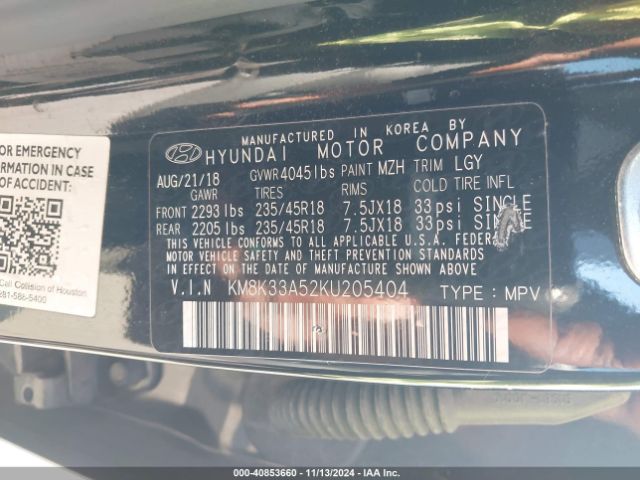 Photo 8 VIN: KM8K33A52KU205404 - HYUNDAI KONA 