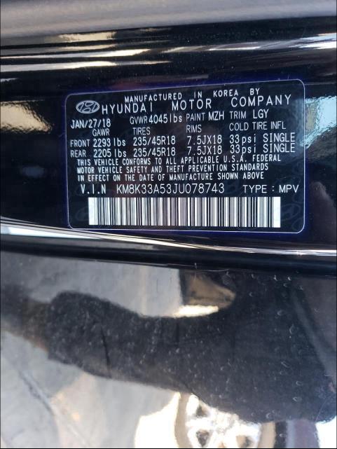 Photo 9 VIN: KM8K33A53JU078743 - HYUNDAI KONA LIMIT 