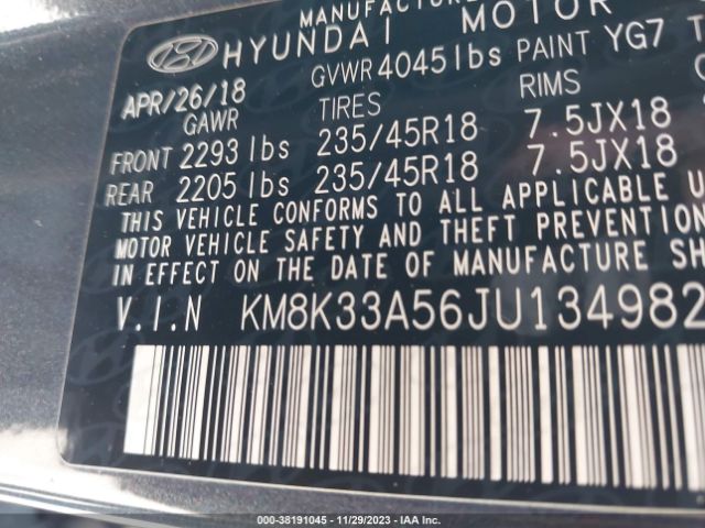 Photo 8 VIN: KM8K33A56JU134982 - HYUNDAI KONA 