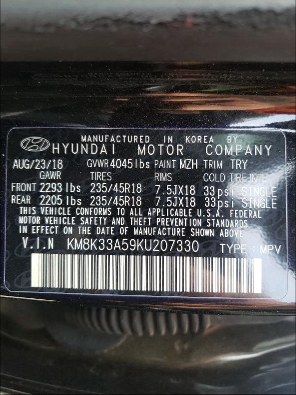 Photo 9 VIN: KM8K33A59KU207330 - HYUNDAI KONA LIMIT 