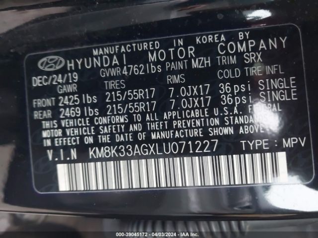 Photo 8 VIN: KM8K33AGXLU071227 - HYUNDAI KONA ELECTRIC 