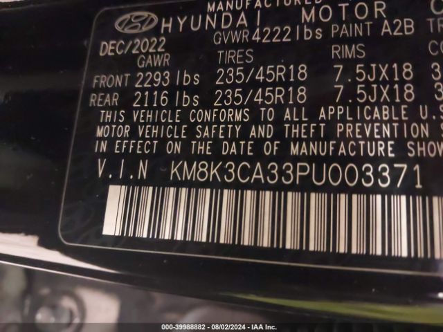 Photo 8 VIN: KM8K3CA33PU003371 - HYUNDAI KONA 