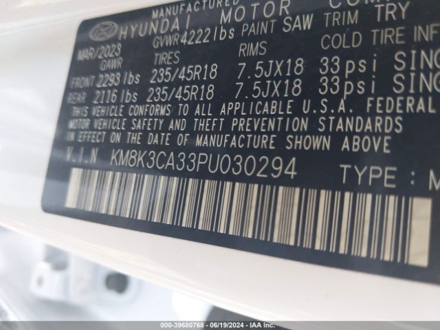 Photo 8 VIN: KM8K3CA33PU030294 - HYUNDAI KONA 