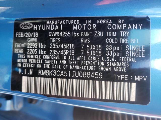 Photo 9 VIN: KM8K3CA51JU088459 - HYUNDAI KONA LIMIT 