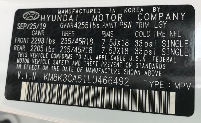 Photo 9 VIN: KM8K3CA51LU466492 - HYUNDAI KONA LIMIT 