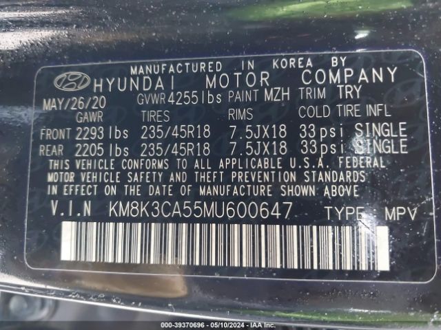 Photo 8 VIN: KM8K3CA55MU600647 - HYUNDAI KONA 