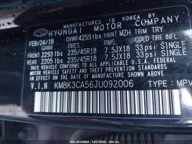 Photo 8 VIN: KM8K3CA56JU092006 - HYUNDAI KONA 