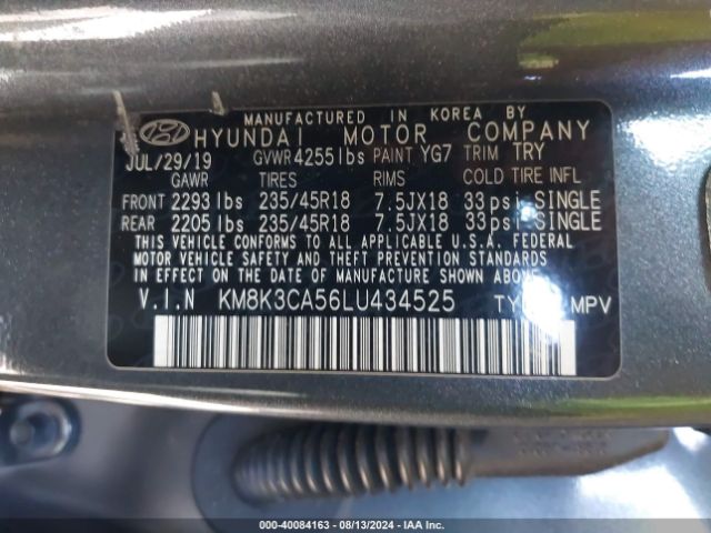 Photo 8 VIN: KM8K3CA56LU434525 - HYUNDAI KONA 