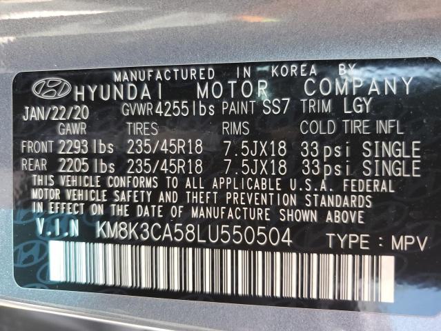 Photo 11 VIN: KM8K3CA58LU550504 - HYUNDAI KONA LIMIT 