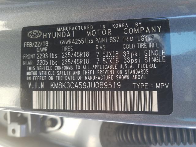 Photo 9 VIN: KM8K3CA59JU089519 - HYUNDAI KONA LIMIT 