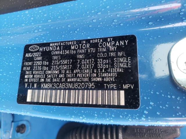 Photo 9 VIN: KM8K3CAB3NU820795 - HYUNDAI KONA SEL 