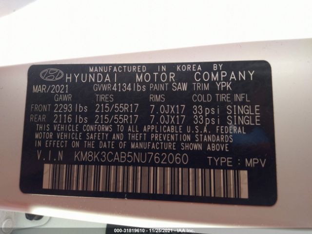 Photo 8 VIN: KM8K3CAB5NU762060 - HYUNDAI KONA 